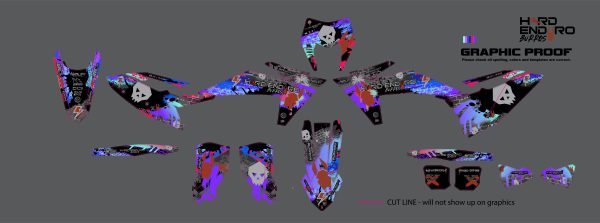 Hard Enduro Burros Miami Vice Edition KTM 300 Premium Grunge Graphics Kit